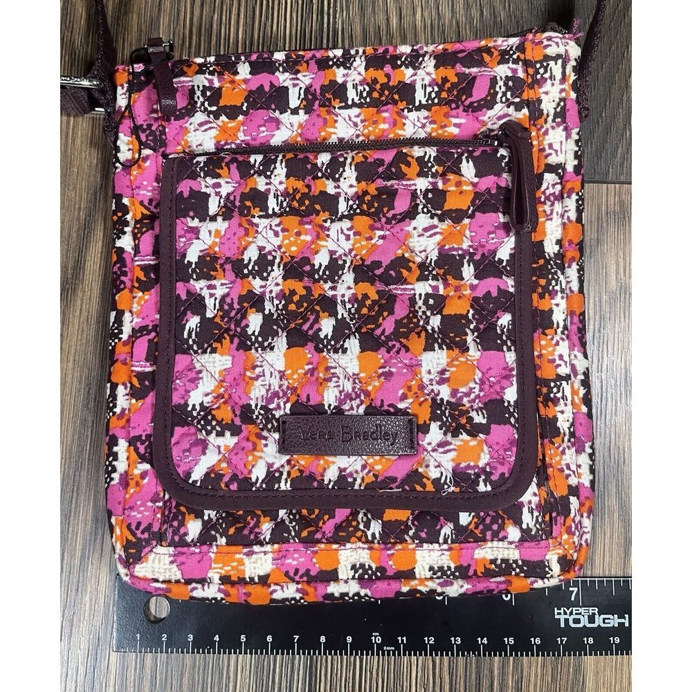 Vera‎ Bradley Iconic RFID Mini Hipster Houndstooth Tweed Pink Orange - Picture 5 of 11